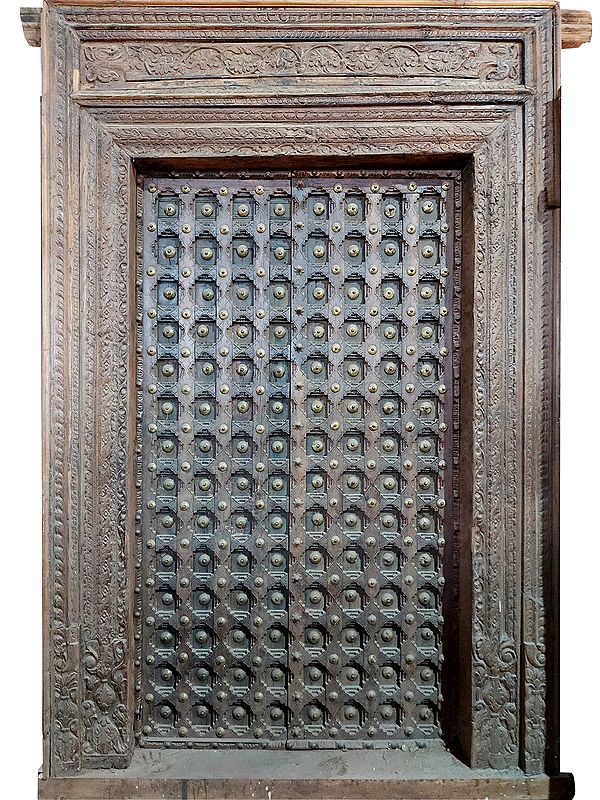 102" Large Finished Exterior Carved Wood Door For Home