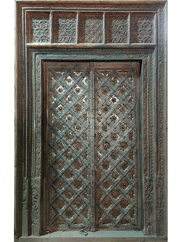 100" Large Antique Front Door From Rajasthan | For Home