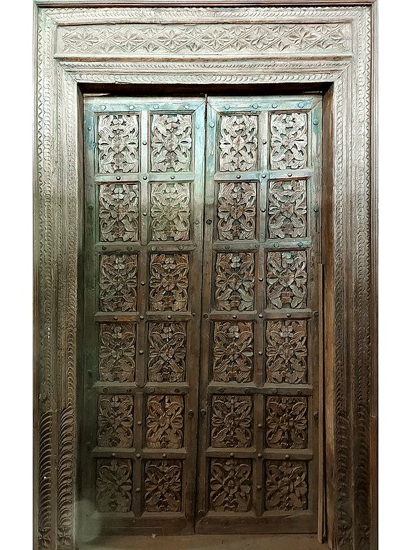 98" Large Indian Wood Door | From Rajasthan