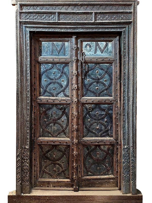 93" Large Traditional Door With Alphabetic Om