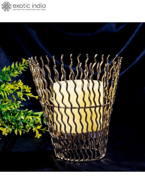 5" Artistic Iron Basket Candle Holder | For Room Decor