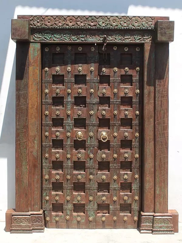 83" Large Traditional Old Square Shape In Panel Wood Door