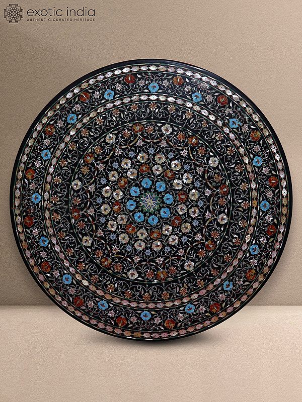 48" Large Elegant Round Table Top | Handmade | Inlay Table Top