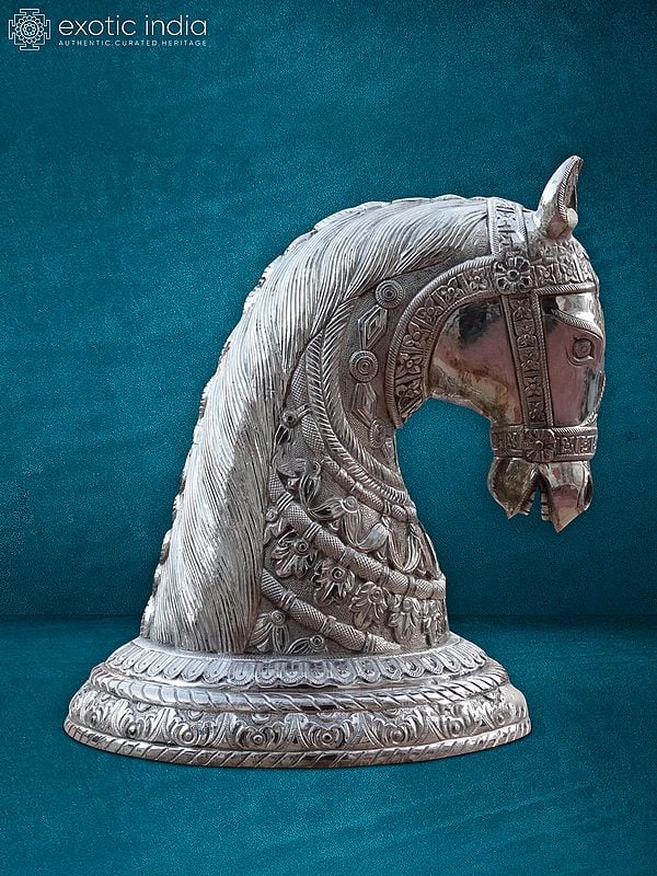18" Horse Head Statue | Hand Carved Sculpture | For Home Decor
