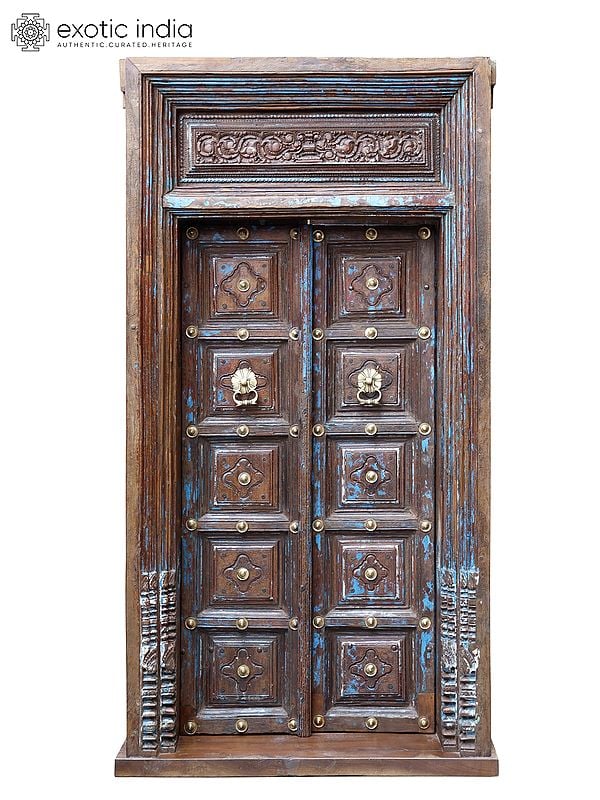 90" Large Vintage Indian Door | Home Temple Decor