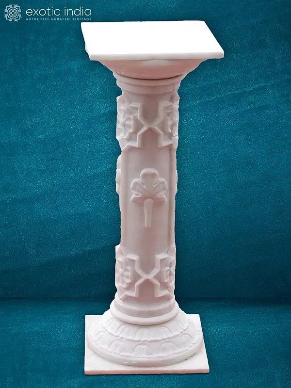31“ Stand In White Makrana Marble | Handmade | Home Décor
