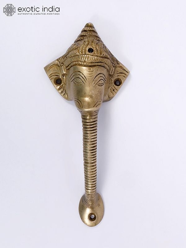 8" Lord Ganesha Door Handle in Brass