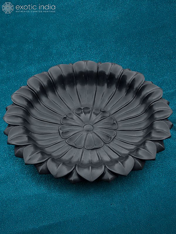 18" Bowl In Rajsthan Black Marble | Handmade | Decorative Bowl | Kitchen Bowl