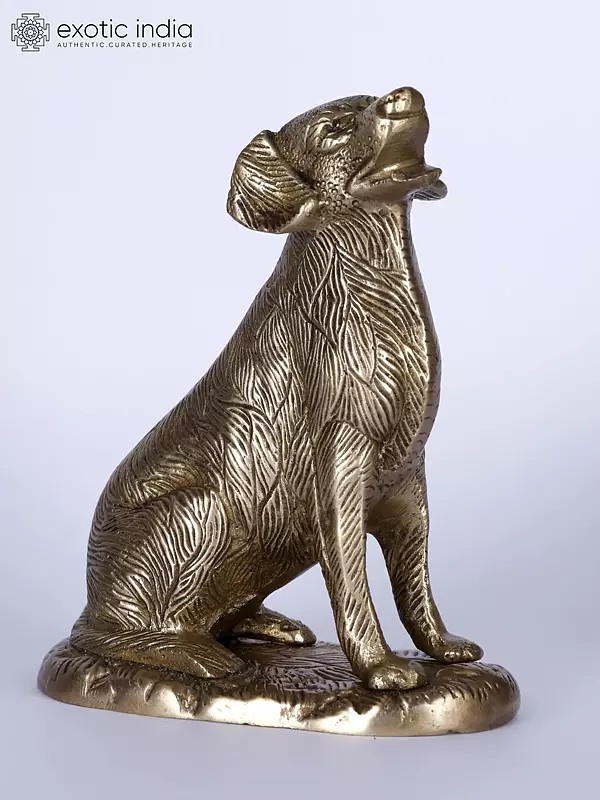 5" Small Brass Dog Figurine | Table Decor