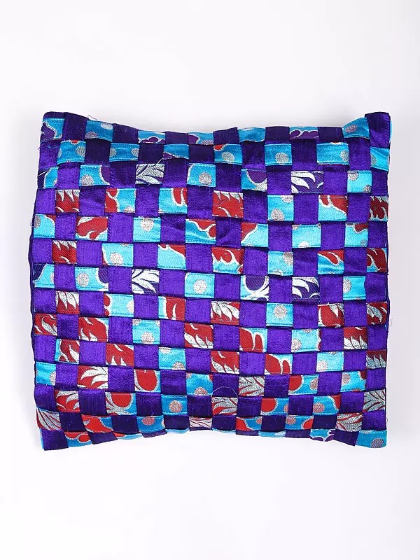 Ribbon Weave Pattern Silk Cushion Cover