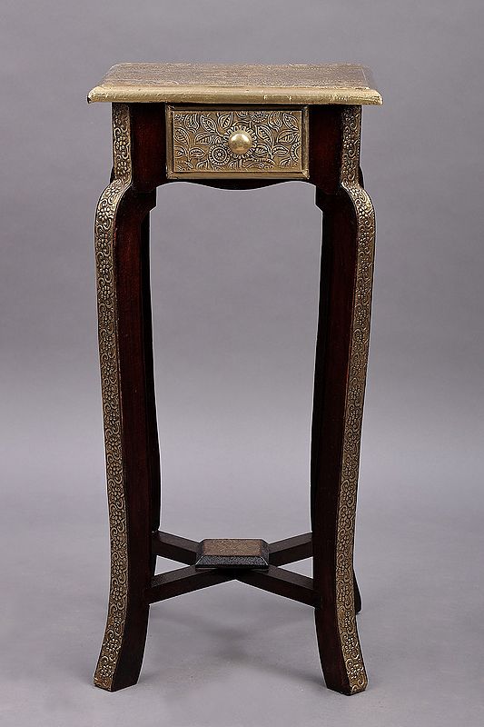 23" Wooden Stool with Drawer| Wooden Stool | Handmade | Made In India