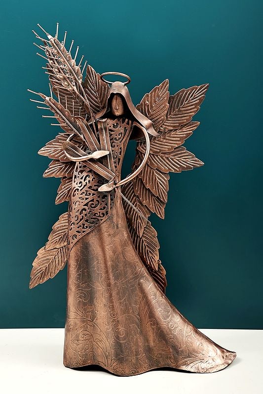 20" Handmade Angel with Leaf Design Wings