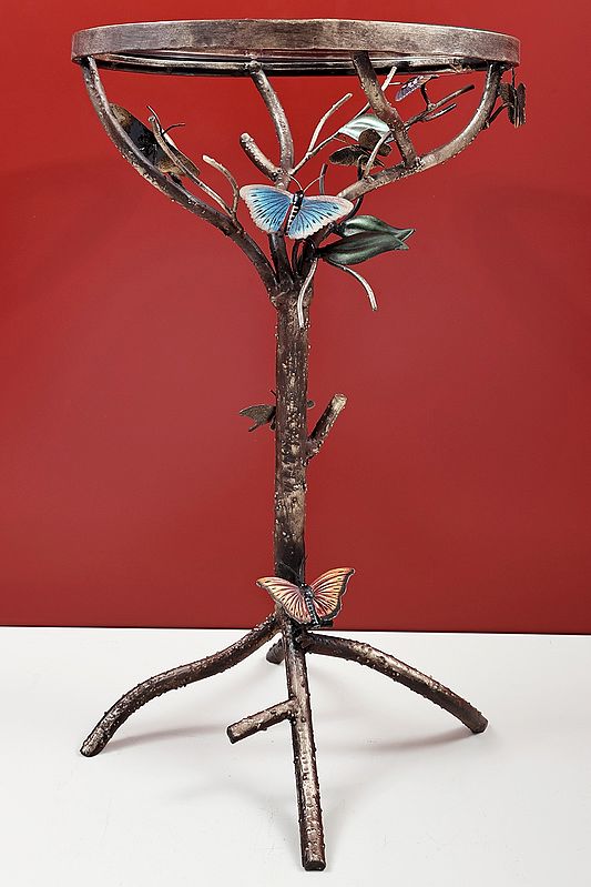 24" Handmade Glass Table with Tree Based