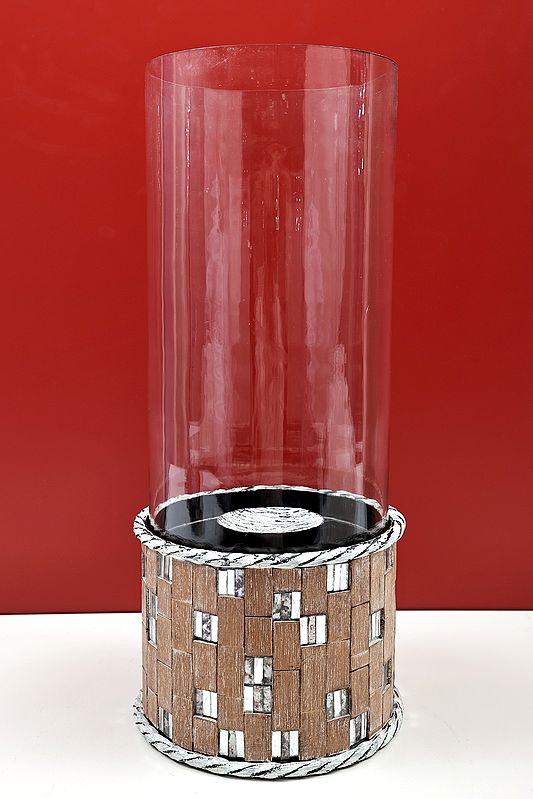 15" Glass Candle Stand | Handmade