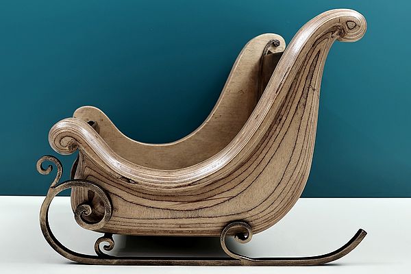 16" Decorative Wooden Sledge | Handmade
