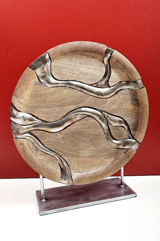 22" Wooden Table Decoration Showpiece | Handmade