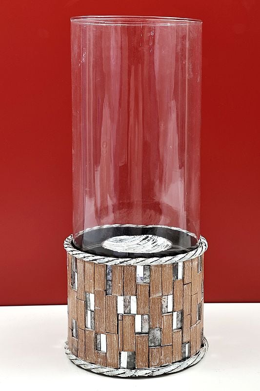 20" Glass Candle Stand | Handmade