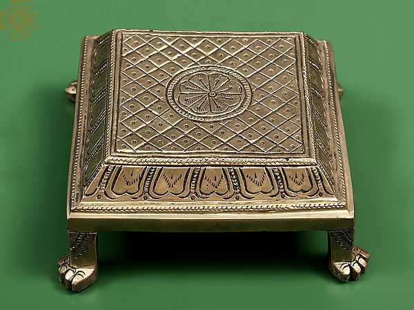 5" Ritual Pedestal | Handmade Brass Chowki