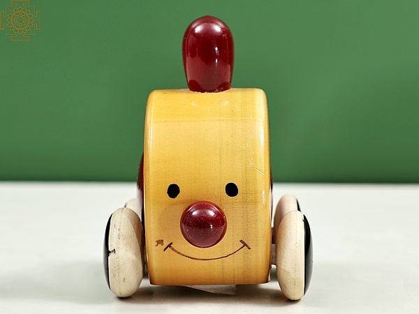 Handmade Channapatna Toys Non-Toxic Wooden Car Push Pull Toy for Kids (1 Year+)