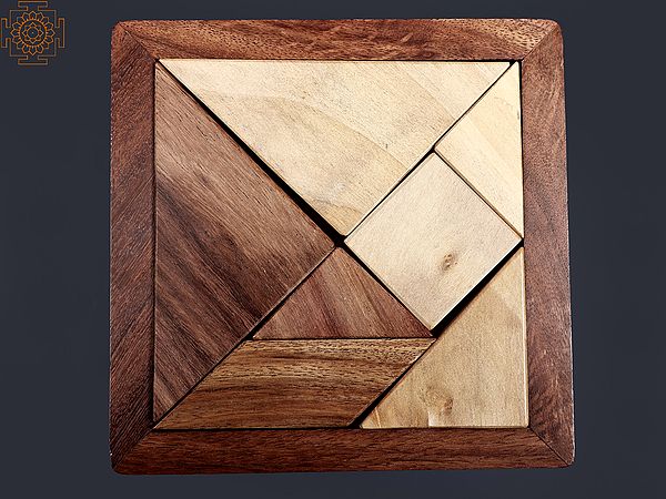Handmade Smooth Edged Wooden Tangram Puzzle