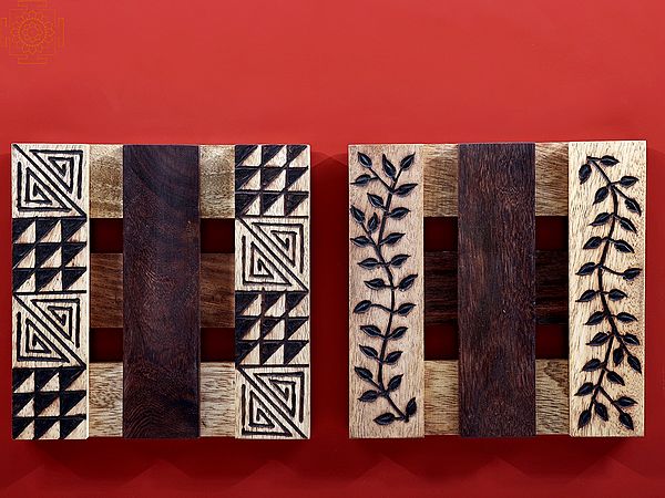 Handpainted Decorative Wooden Trivet (Pair)| Handmade