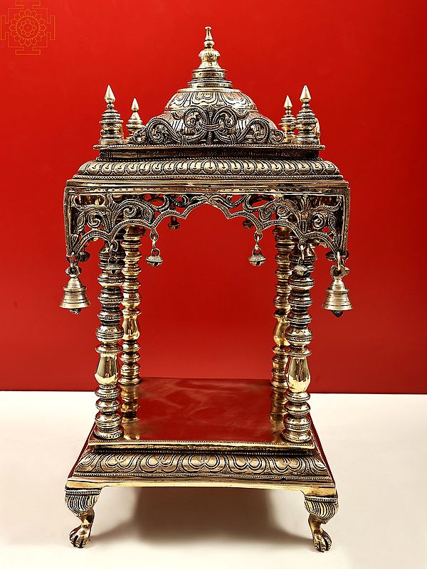 Brass Temple with Bells and Ghungroo | Handmade