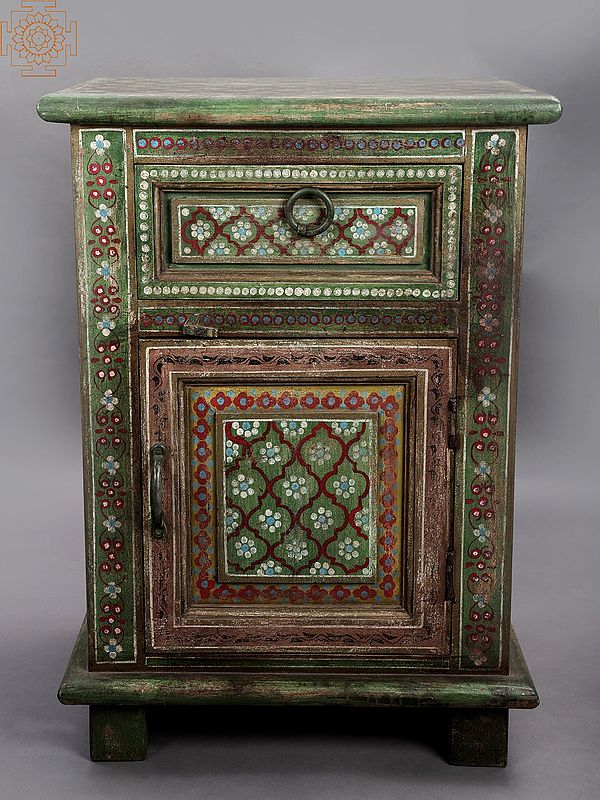 28" Handpainted Wooden Cabinet | Handmade