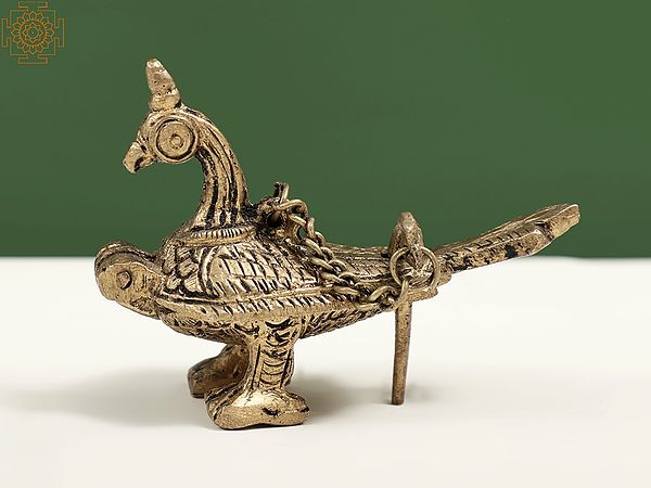 2" Small Brass Peacock Box | Handmade
