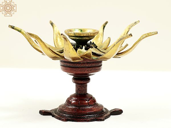 5" Decorative Lotus Candle Stand | Handmade
