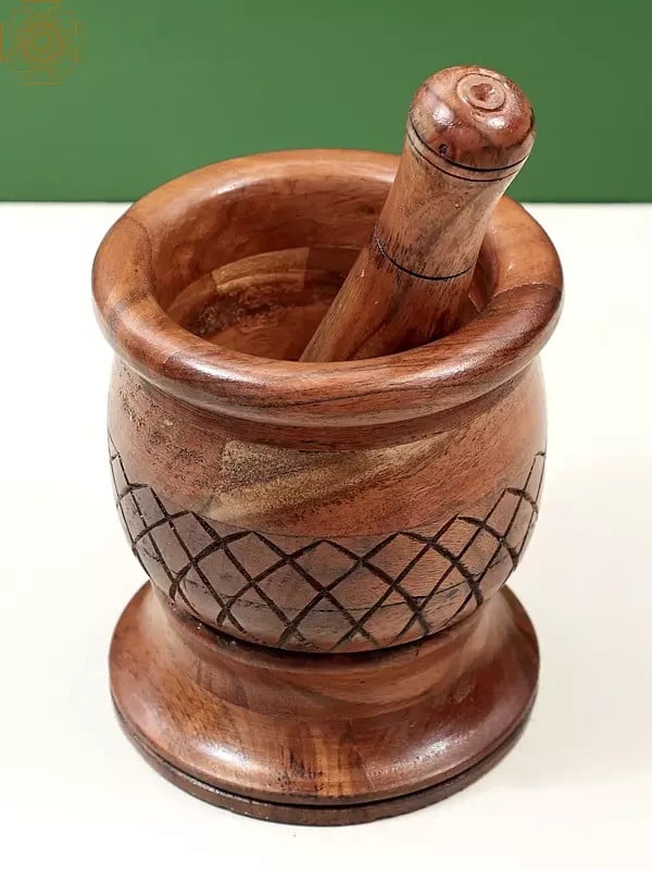 11" Wooden Mortar and Pestle Set | Handmade