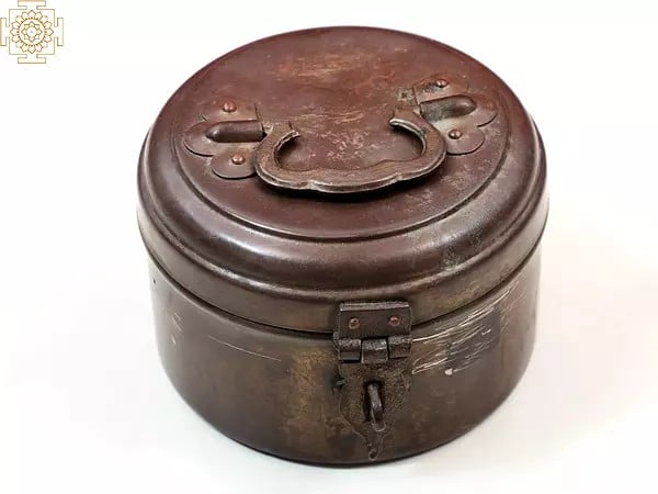 6" Vintage Brass Roti Box | Handmade