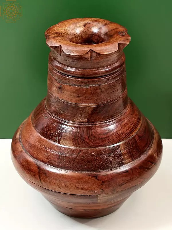 11" Decoration Wooden Flower Vase | Handmade