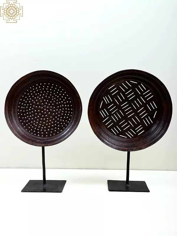17" Lattice Design Table Decor (pair) | Handmade