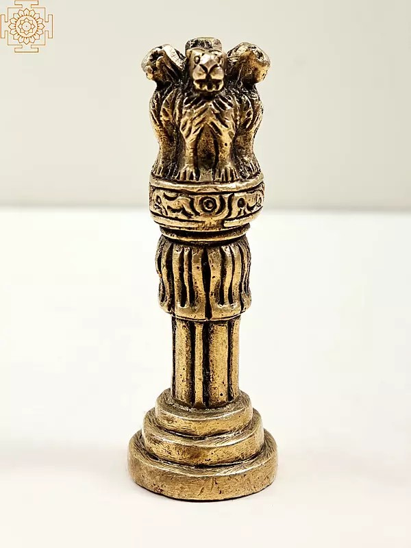 3" Small Brass Ashoka Pillar | Handmade