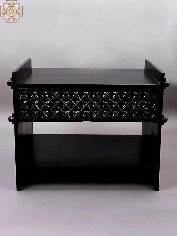 28" Decorative Wooden Trolley Cabinet | Handmade
