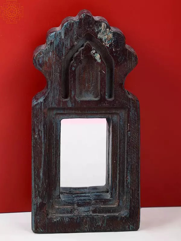 9" Vintage Wodden Mirror