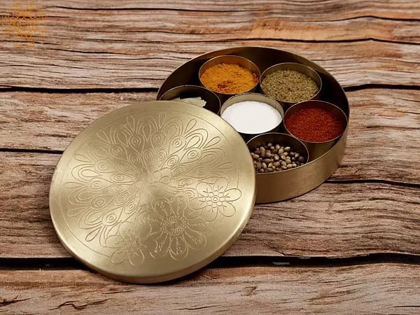 5" Spice Box | Masala Box | Brass Masala Box | Handmade