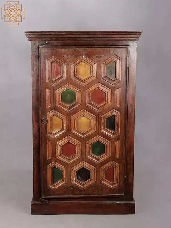 40" Vintage Designer Wooden Cabinet | Handmade