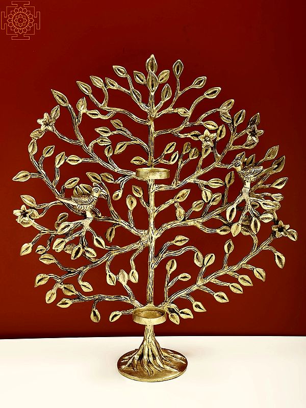 Brass Tree with Candle Holder
