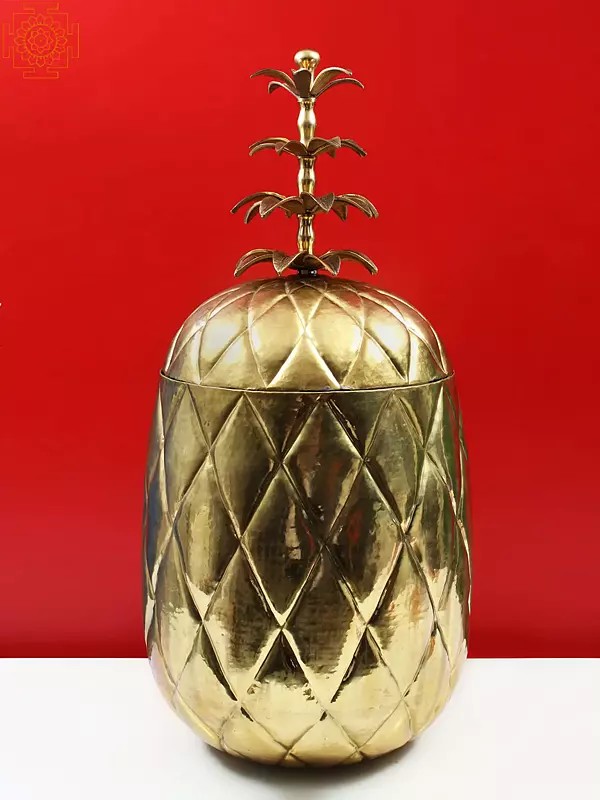 36" Large Brass Good Luck Pineapple