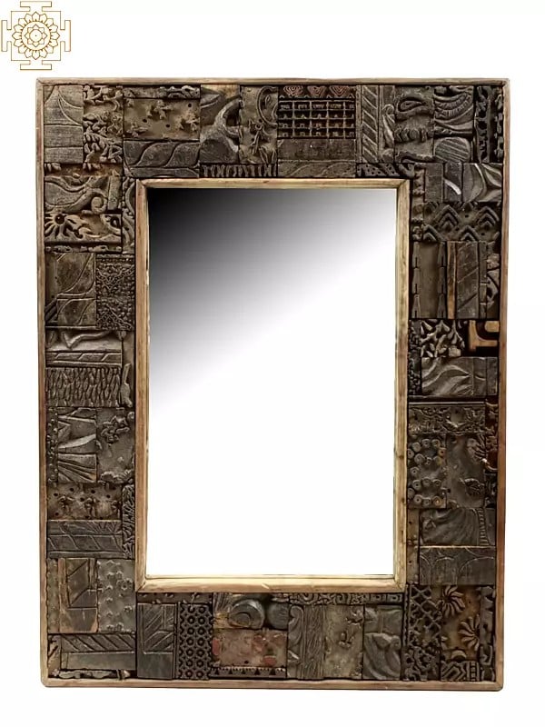 34" Vintage Wooden Designer Mirror