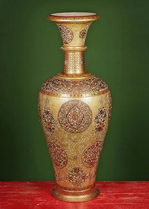 36" Large Marble Flower Vase