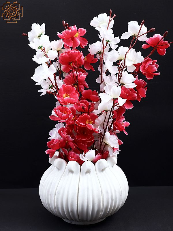 7" White Marble Flower Vase | Home Decor
