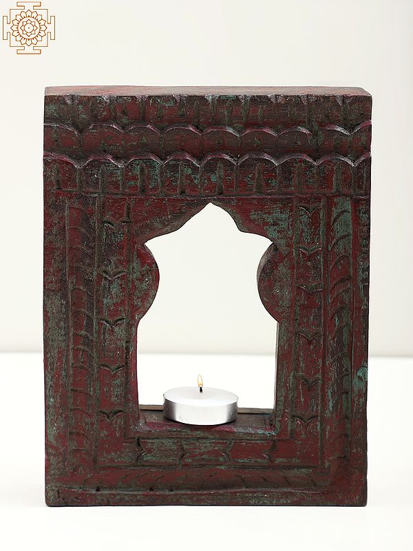 8" Vintage Wooden Wall Hanging Candle Stand