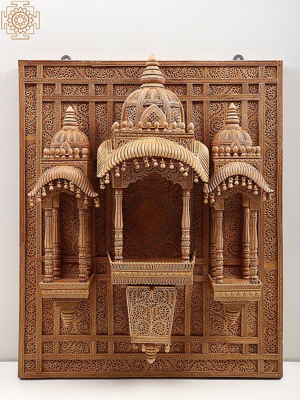 24" Designer Wooden Temple Wall Hanging