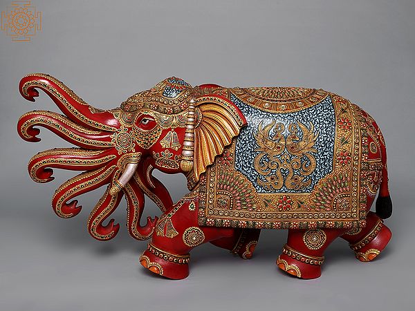 25" Wooden Airavat (Elephant of Indra)