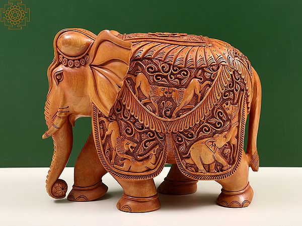 12" Decorative Wooden Elephant