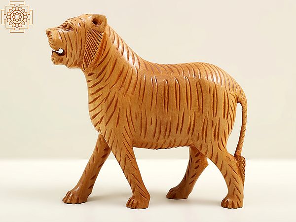 6" Small Wooden Tiger | Handmade
