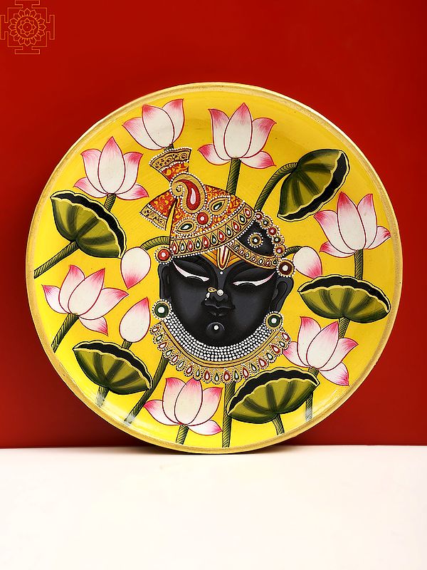 7" Wooden Shrinath Ji Wall Hanging Plate