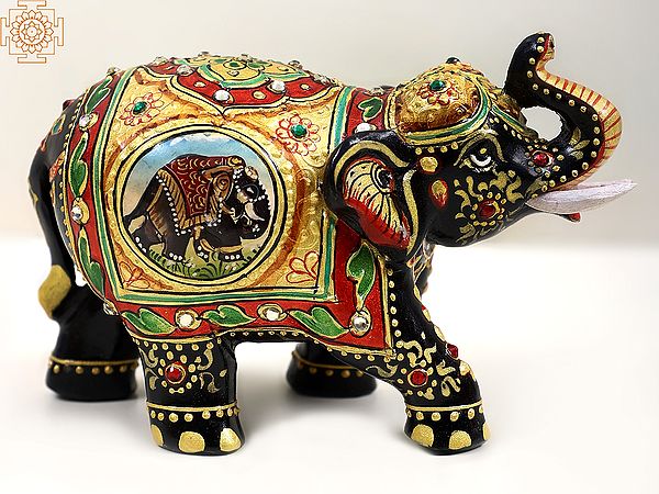 4" Small Wooden Decorative Elephant